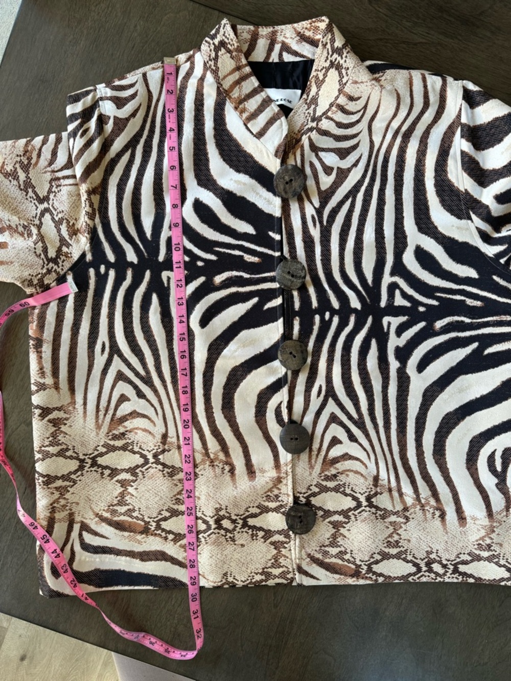 Caroline Rose Jacket Zebra Snake Animal Print No Size Tag Measures as 3X - Picture 16 of 16